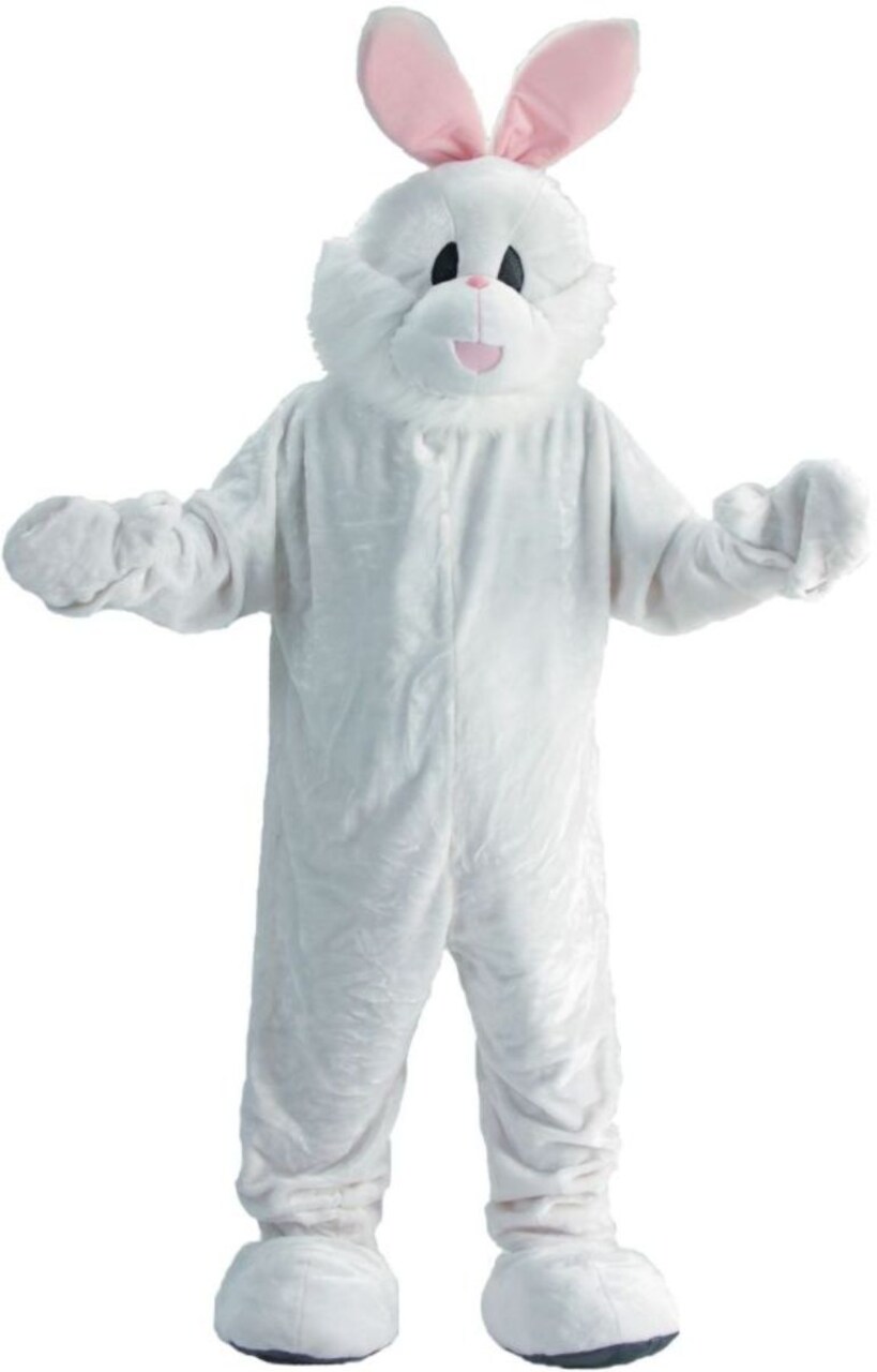 The Costume Center White and Pink Rabbit Mascot Adult Unisex Halloween Costume - One Size